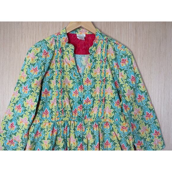 Matilda Jane Green Acres Tunic Top Womens Size Large 3/4 Sleeve Floral Cottage - Picture 3 of 12